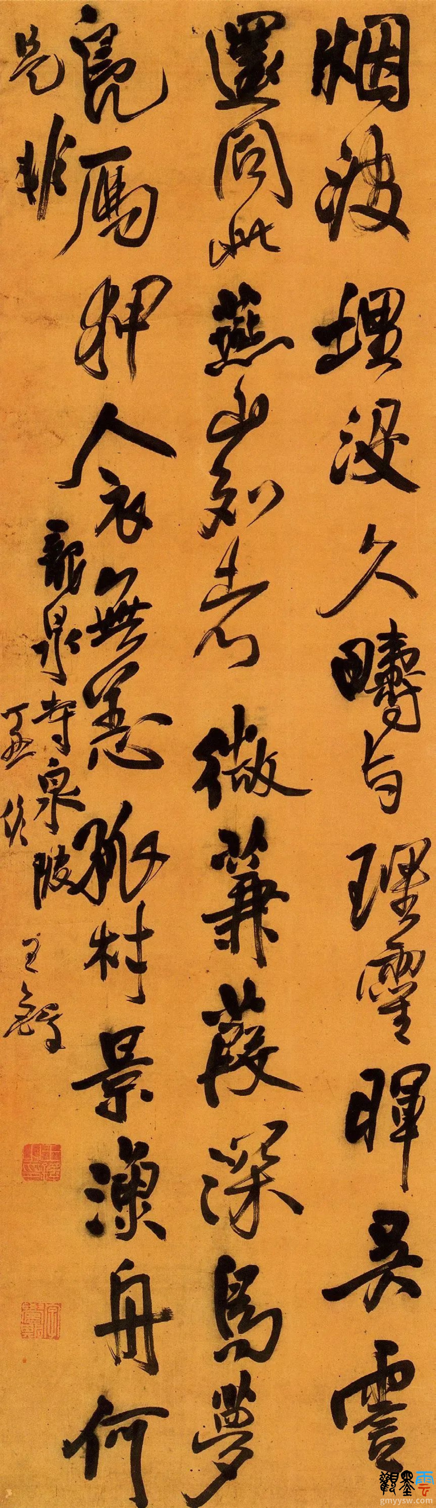 烟波埋没久，畴与理灵晖。吴霅还同此，燕山知者微。蒹葭深鸟梦，凫雁狎人衣。无恙孤村景，渔舟何是非。龙泉寺泉陂丁丑作王铎